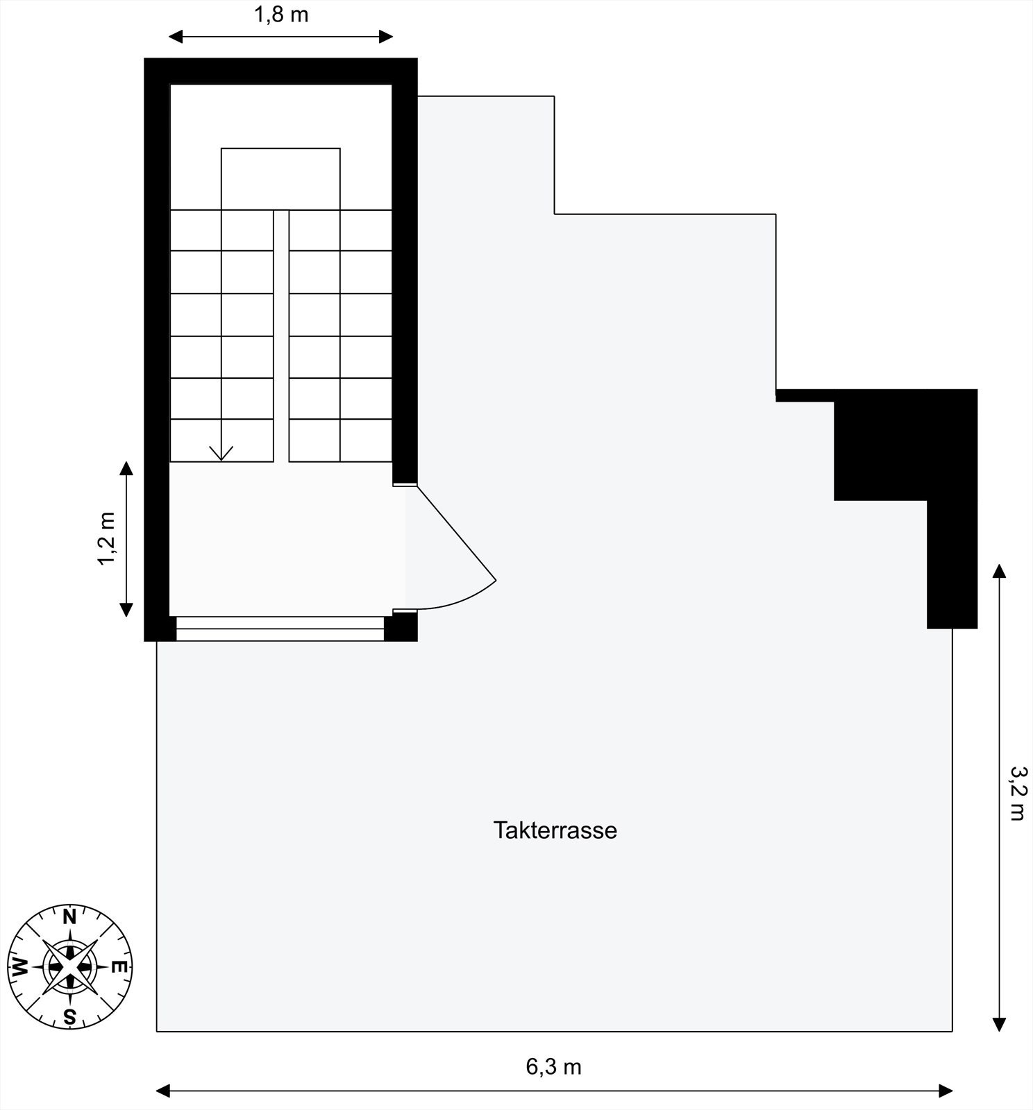 Plantegning takterrasse Galleribilde