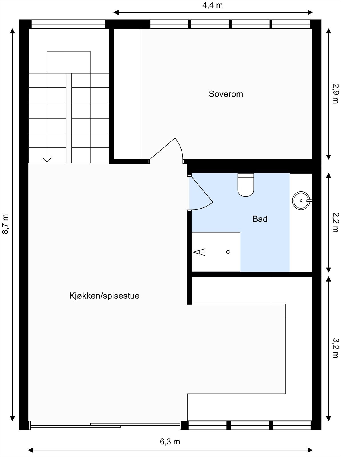 Plantegning 3. etasje Galleribilde