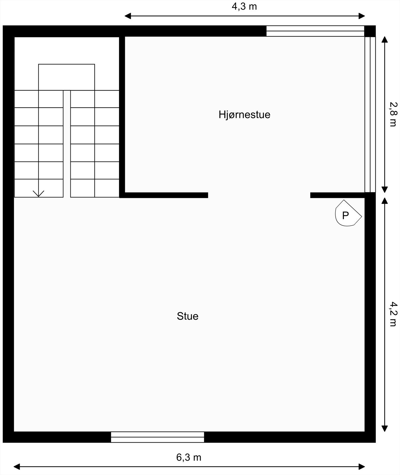 Plantegning 4. etasje Galleribilde