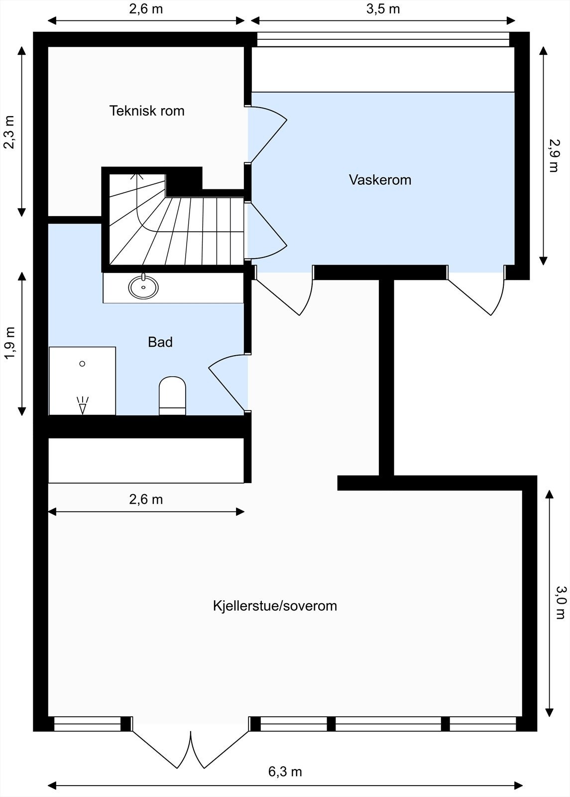 Plantegning 1. etasje Galleribilde