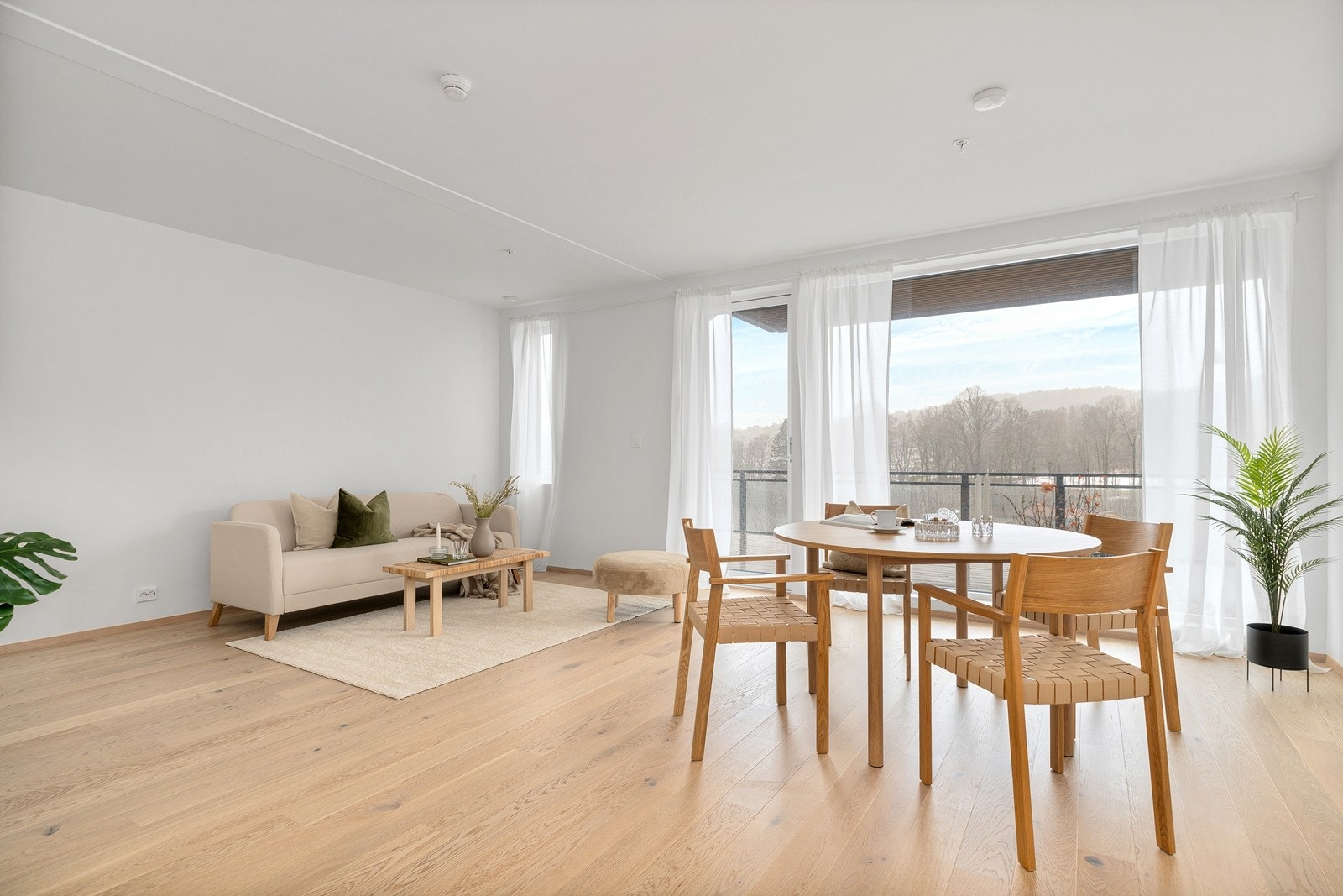 Leiligheten har utsikt mot Otra og gode solforhold. Galleribilde