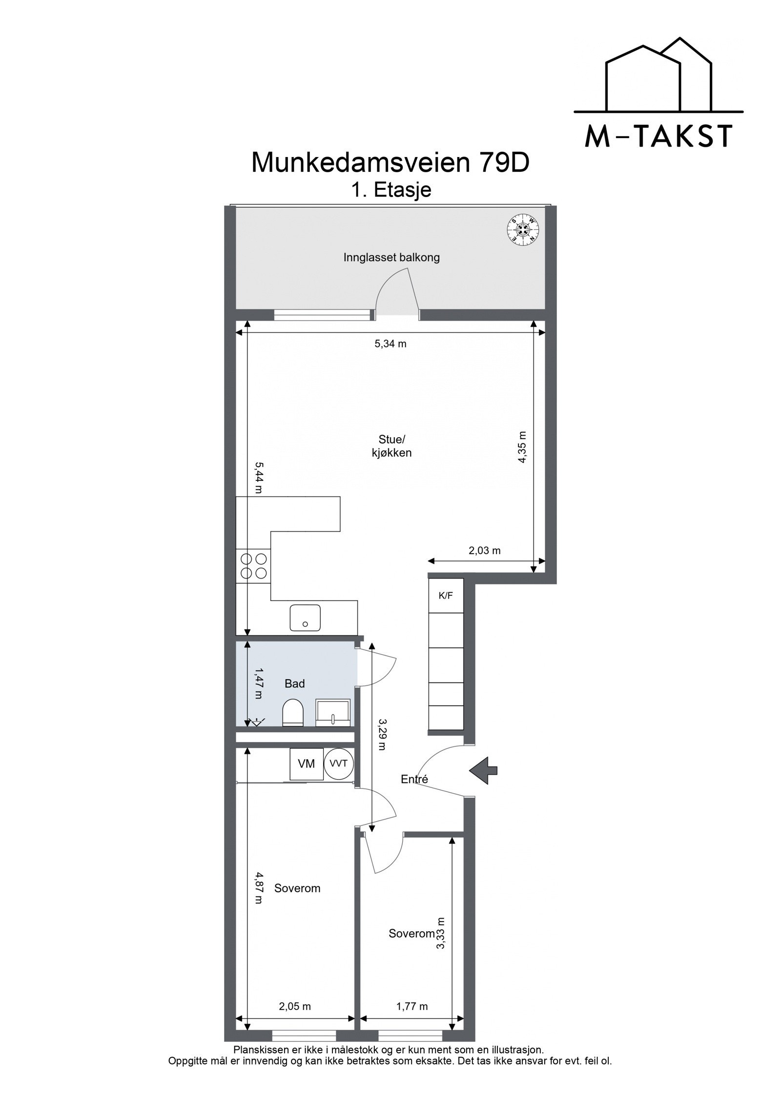 Plantegning - Munkedamsveien 79D - Gjennomgående leilighet beliggende i høy 1. Etasje Galleribilde