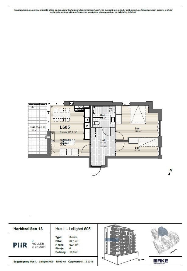 Plantegning leilighet Galleribilde