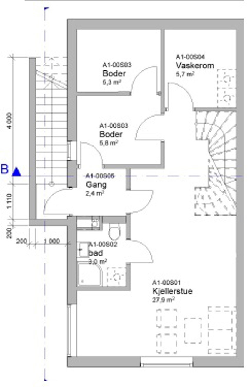Plantegning underetasje Galleribilde