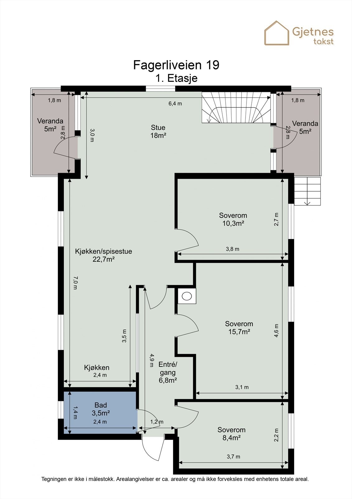 Planskisse hovedetasje. Galleribilde