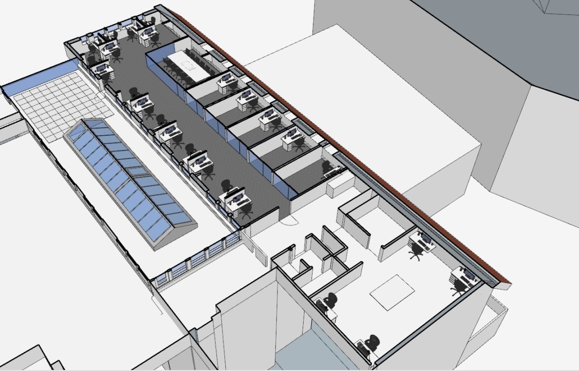 Illustrasjon av mulig planløsning i deler av 4. etg. Galleribilde