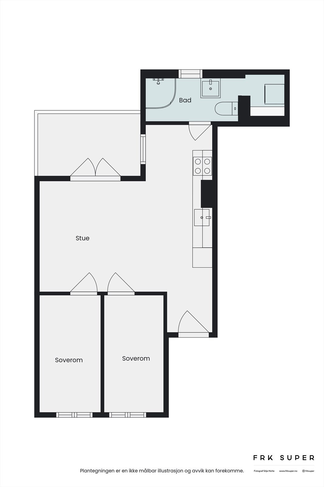 Planskisse av leiligheten Galleribilde