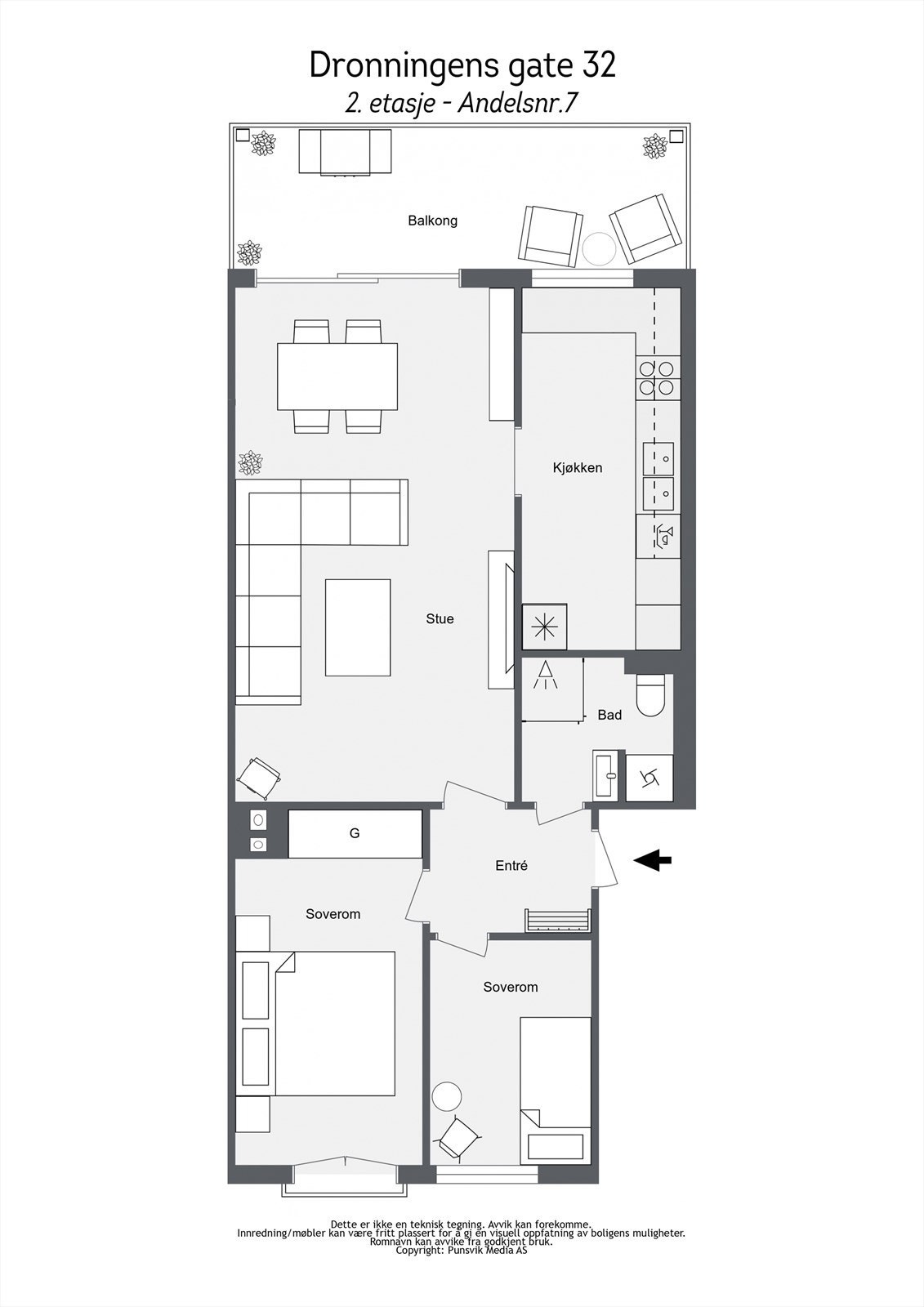 Leiligheten har ei god planløsning Galleribilde