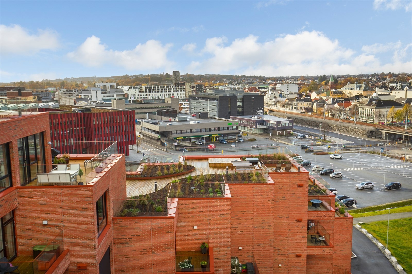 Bygget har flere takterrasser som kan brukes av beboerne i sameiet Galleribilde