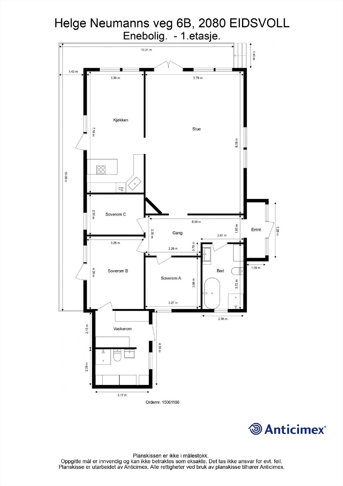 Plantegning 1. Etasje (hovedetasjen). Galleribilde
