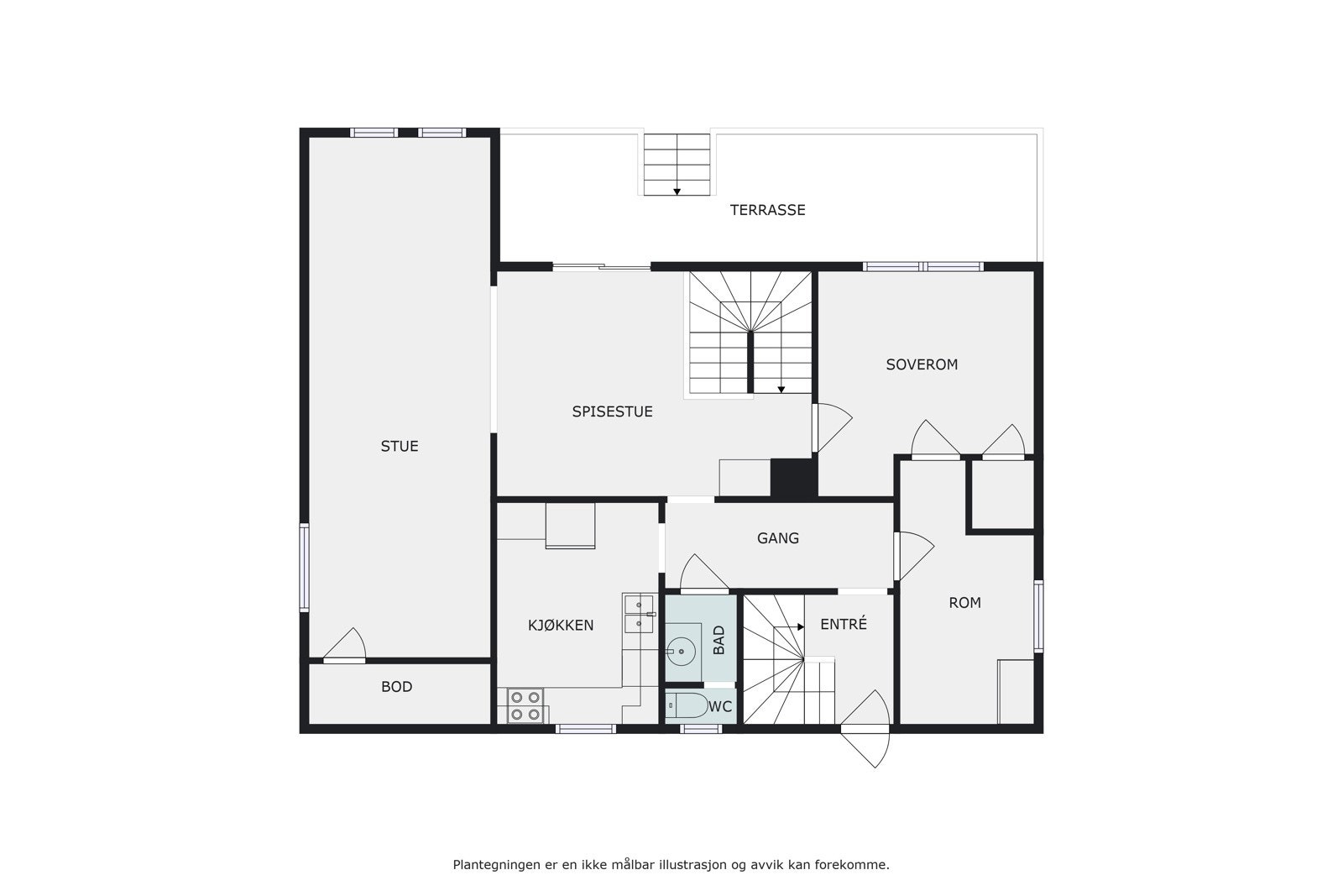 Plantegning 1. etasje Galleribilde
