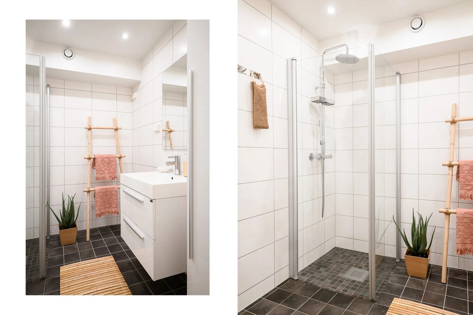 Stilrent og lyst baderom. Galleribilde