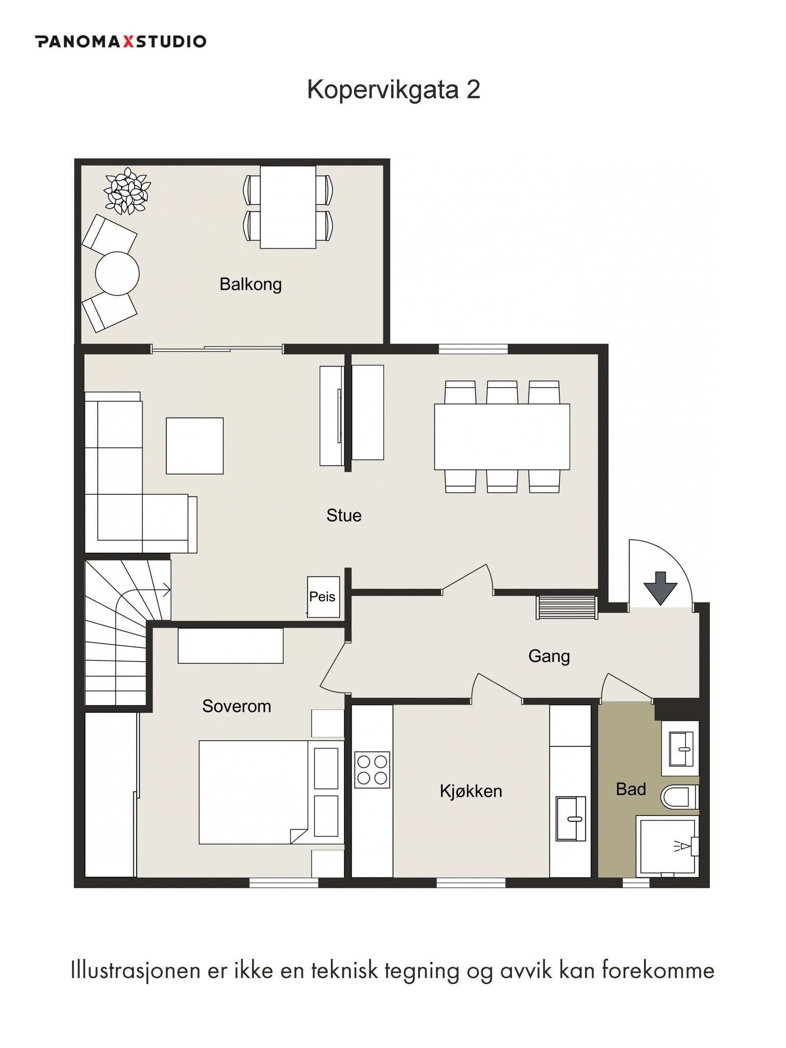 Plantegning 1. etasje Galleribilde