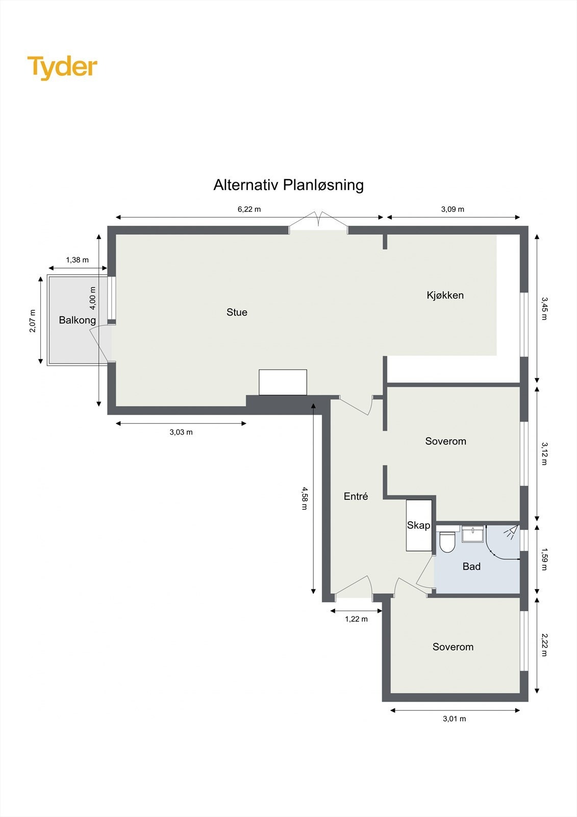 Alternativ plantegning 1. Galleribilde