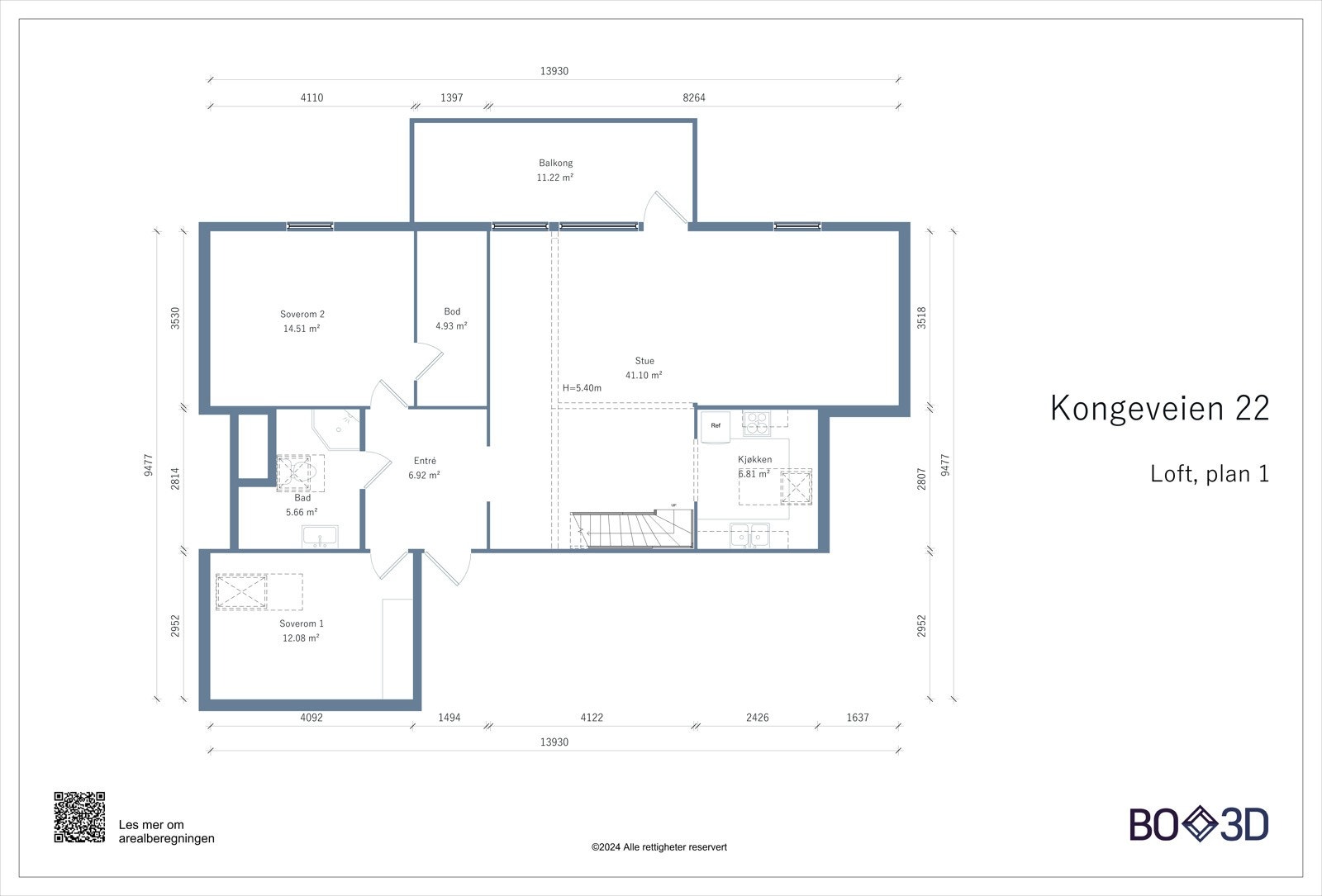 Plantegning hovedetasjen Galleribilde