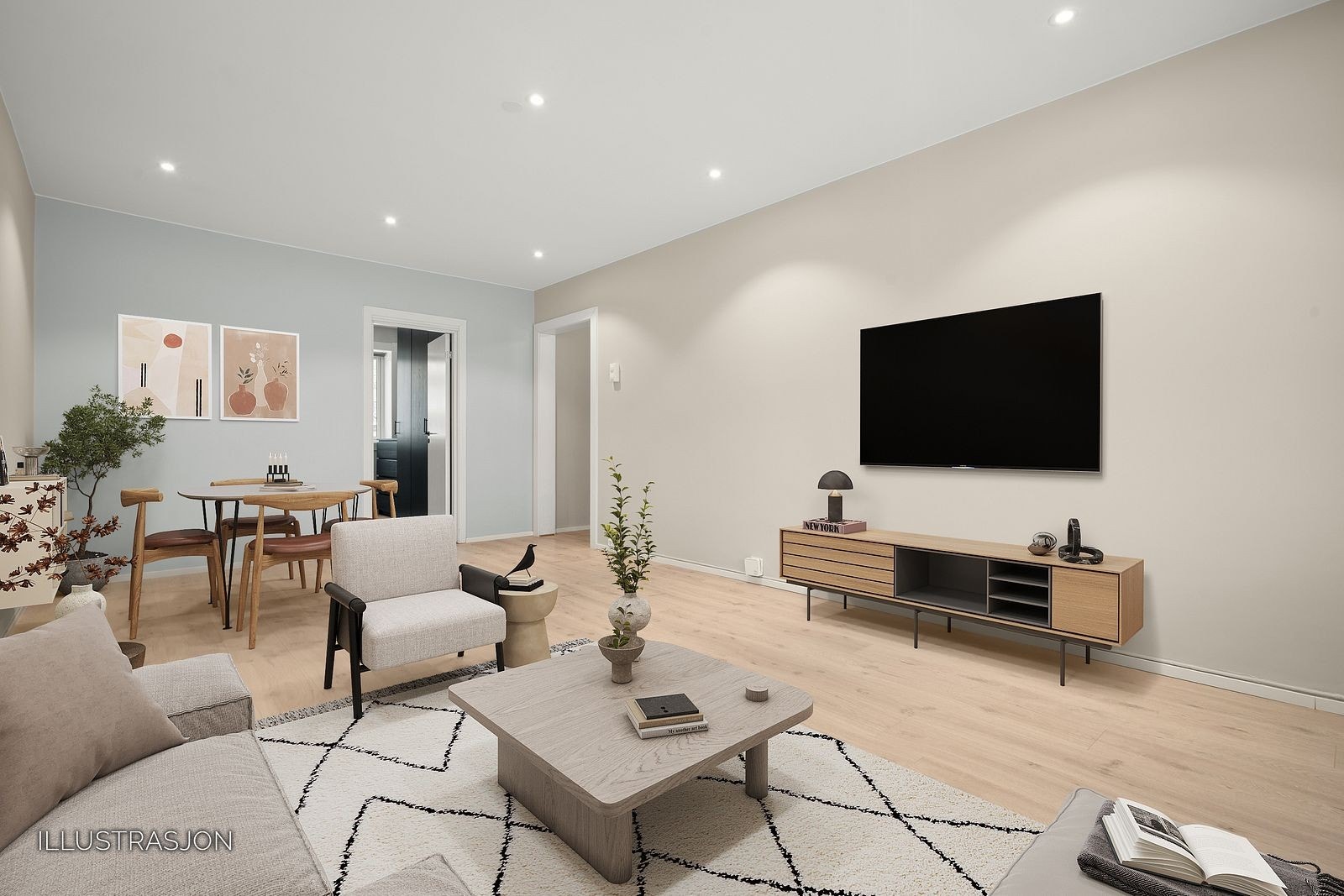Illustrasjonsbilde av stuen. Galleribilde