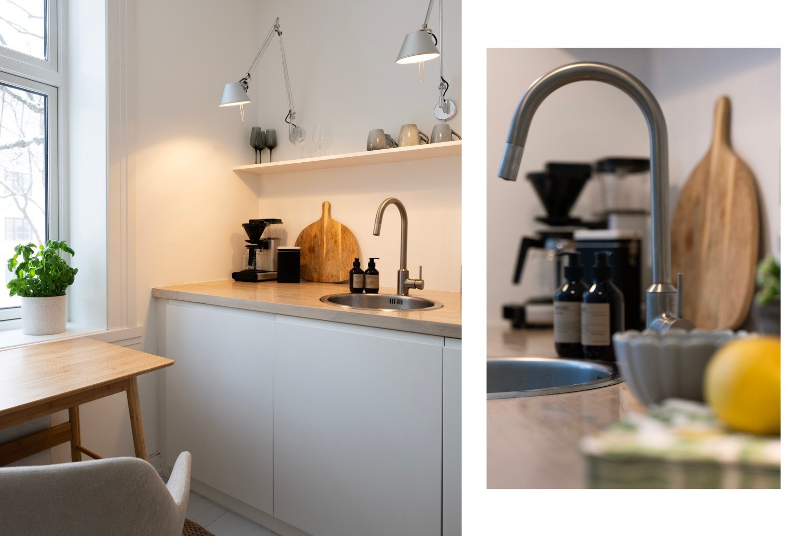 Sjarmerende og separat kjøkken med egen spiseplass - Innholdsrik og praktisk innredning Galleribilde