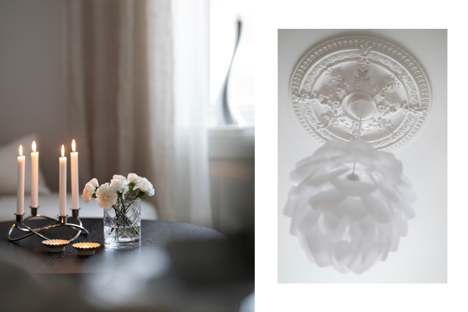 Stue med vedfyrt peis, god takhøyde, klassiske detaljer og mye naturlig lys Galleribilde