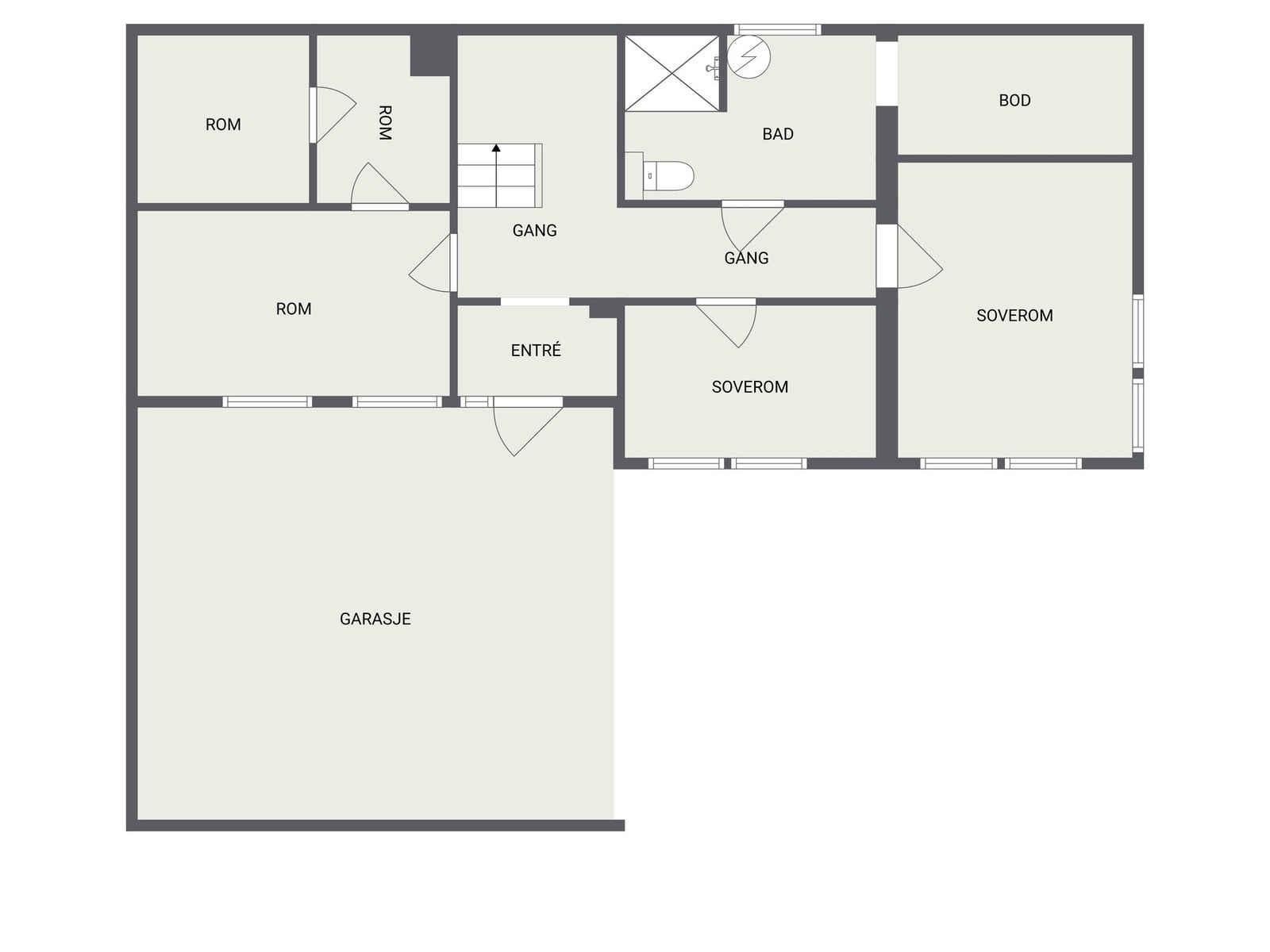 Plantegning underetasje. Galleribilde