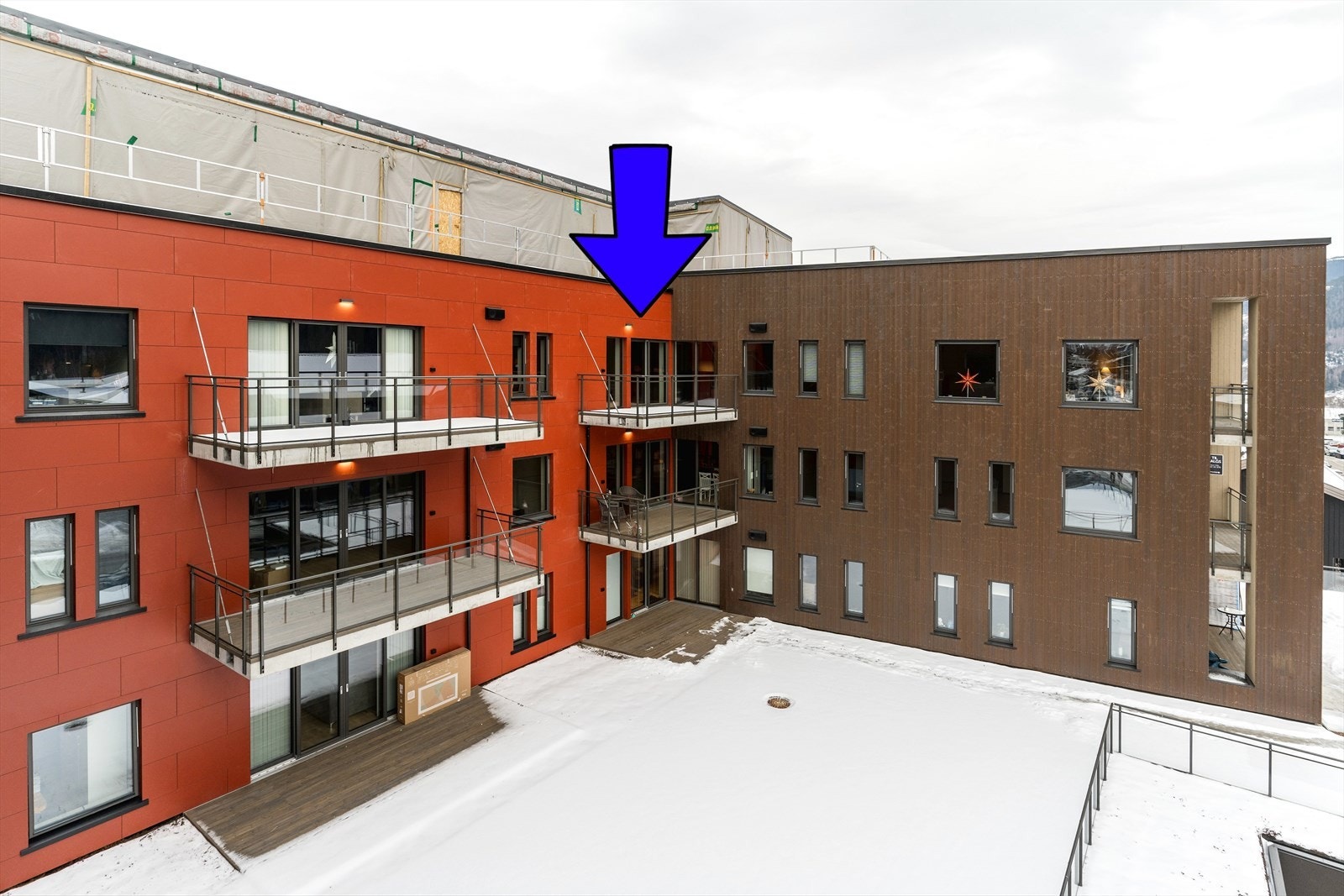 Leiligheten merket med pil Galleribilde