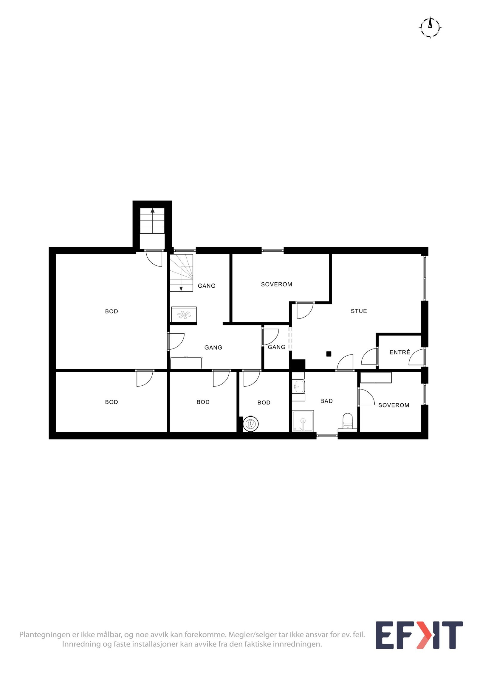 Plantegning våningshus underetasje Galleribilde
