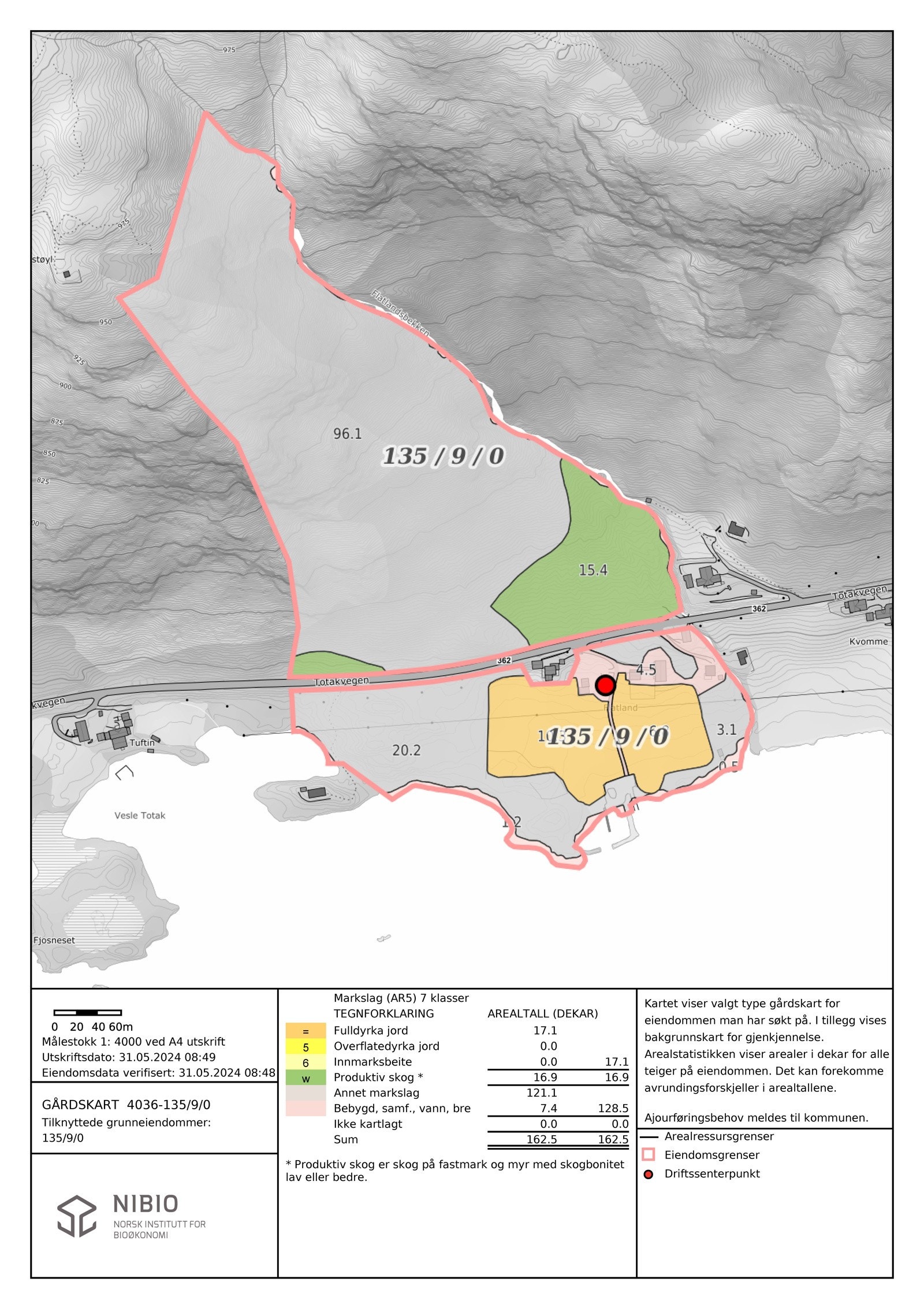 Gårdskart over eiendommen Galleribilde