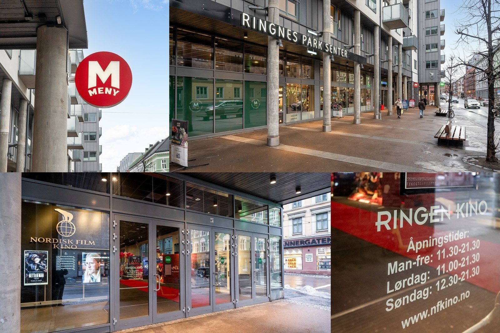 Ringnes Park inneholder blant annet matbutikk, treningssenter, barnehage, frisørsalong, blomsterforretning og jernvarehandel. Galleribilde