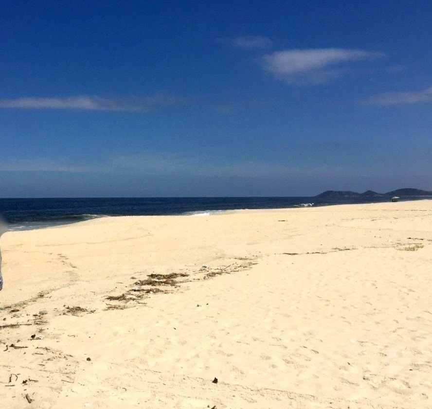 Stranden er stor og det er lett å finne et sted for seg selv om ønskelig Galleribilde