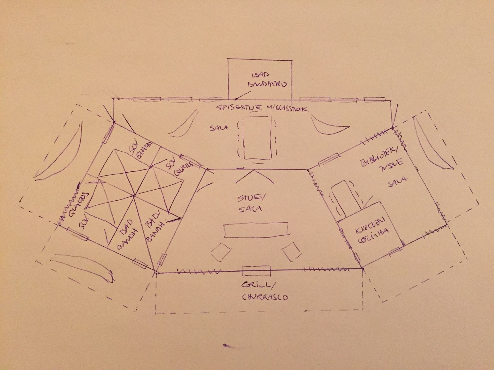 Plan-skisse over hovedhuset Galleribilde