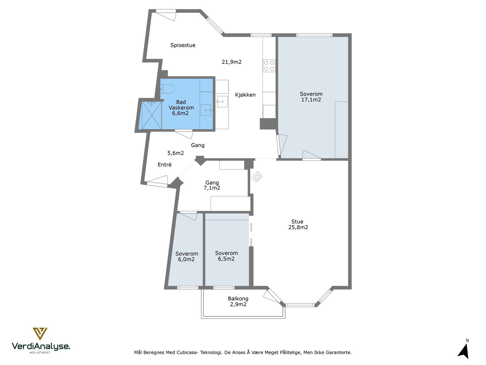 Planskisse av leiligheten. Galleribilde