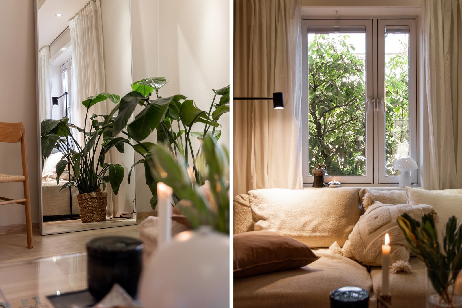 Boligen har parkett på gulv og lysmalte overflater. Galleribilde