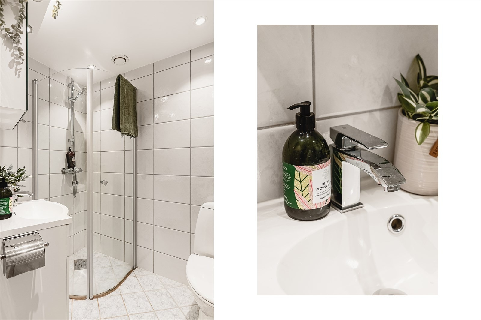 Badet i underetasjen er utført med fliser på gulv- og veggflater. Galleribilde