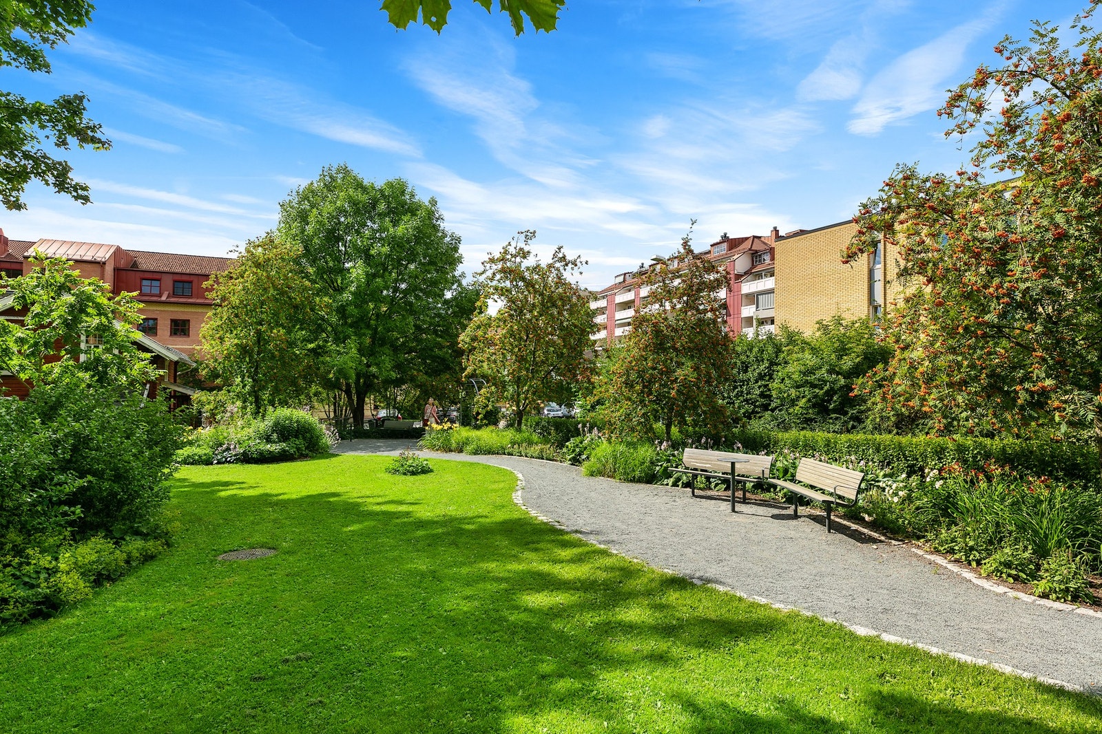 Bomiljøet har frodige og tiltalende interne områder. Galleribilde