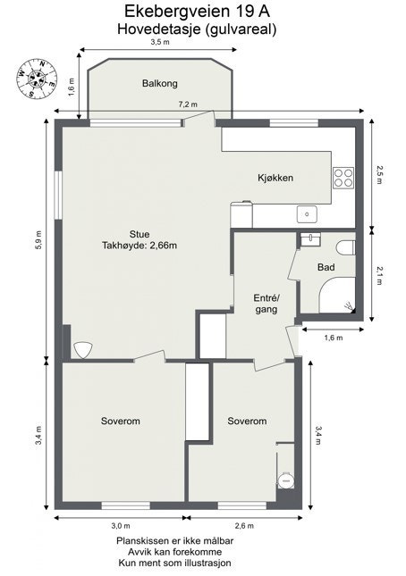 Leiligheten har smart planløsning med meget god arealutnyttelse. Galleribilde