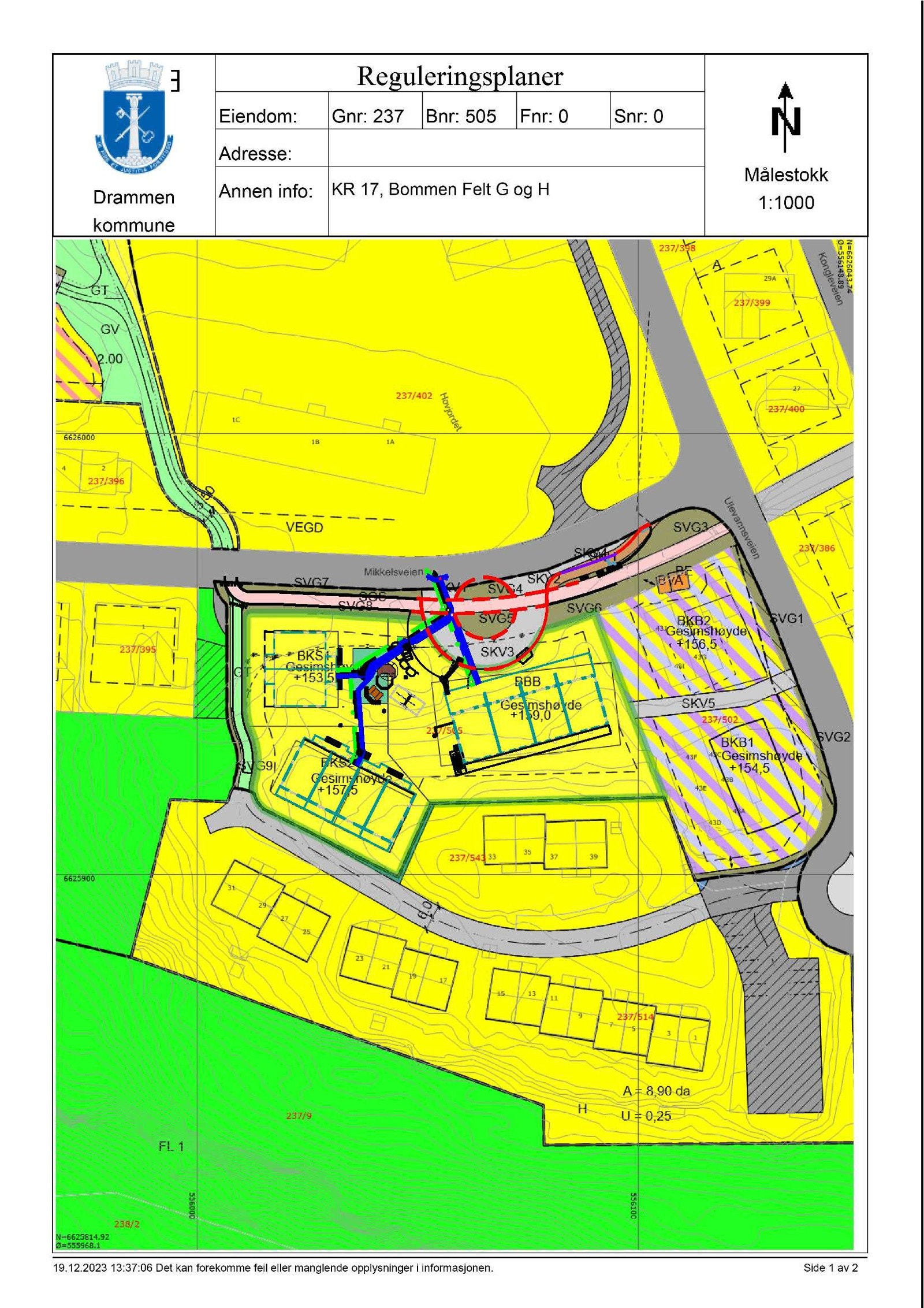 Regplan for området Galleribilde