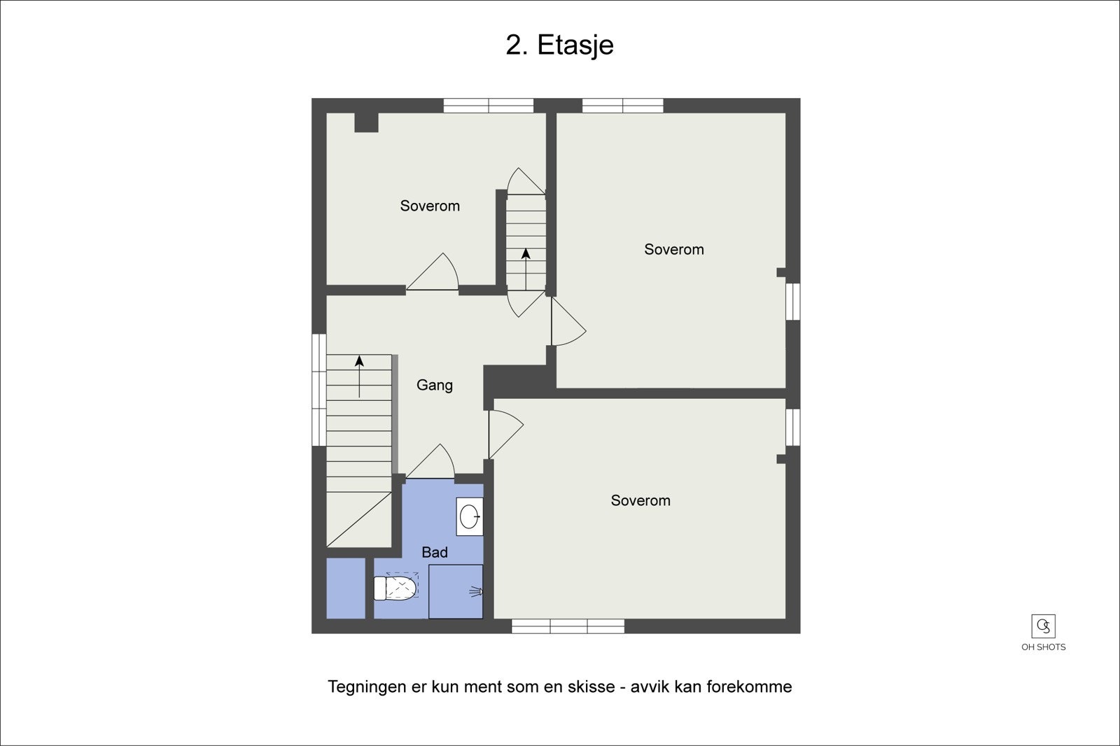 Plantegning 2. etasje Galleribilde