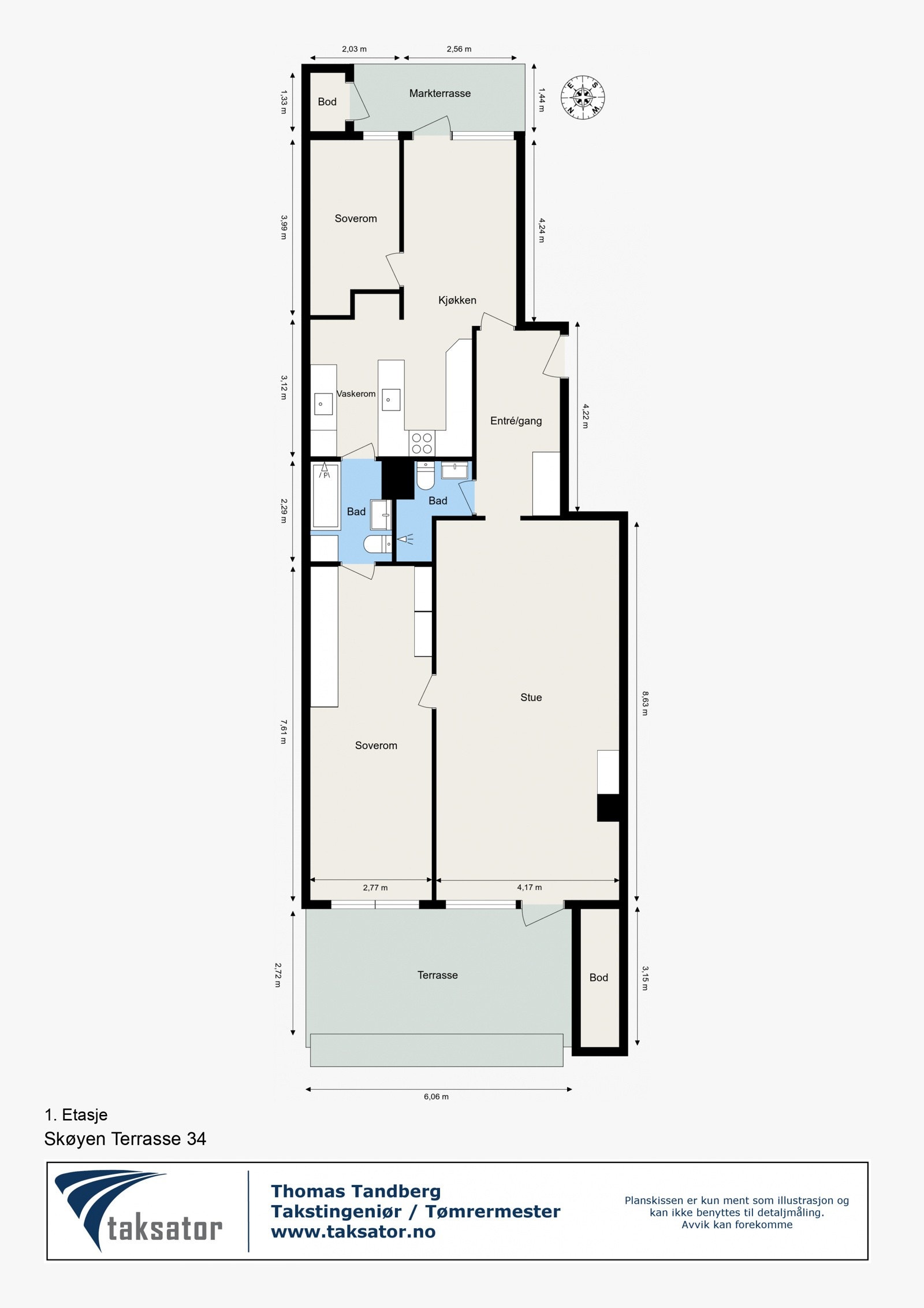 Boligen utmerker seg med god størrelse på rommene. Galleribilde