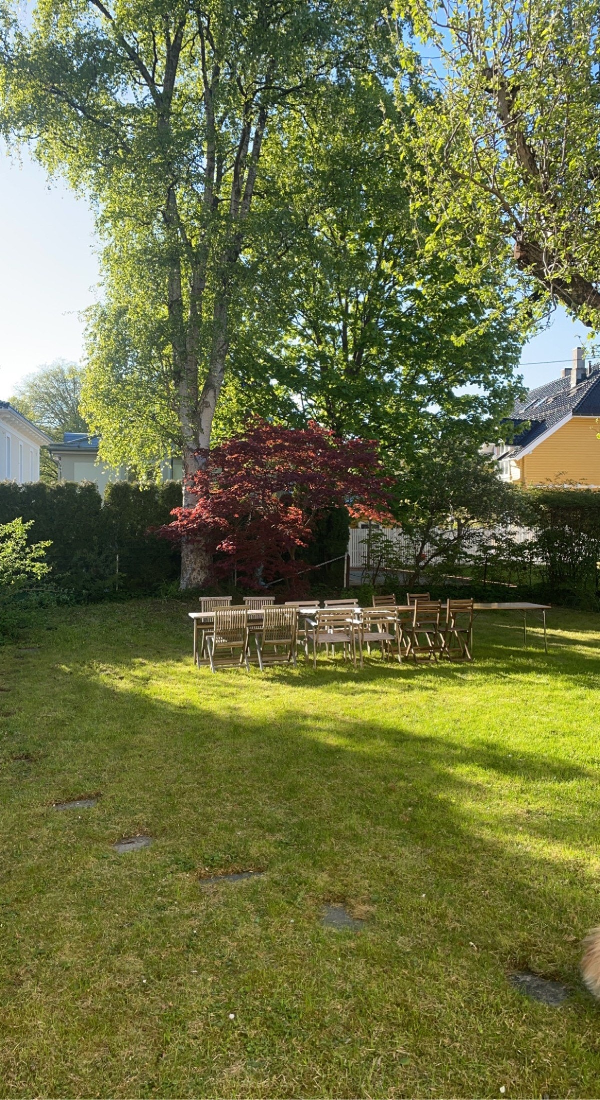Dette er hva selgerne kommer til å savne mest. Den store hagen hvor det er plass til alle. Alt fra 17 mai feiring, til bursdager og grillkvelder. Galleribilde