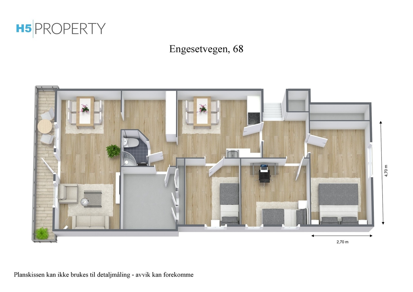Planskisse 2.etg 3D Galleribilde