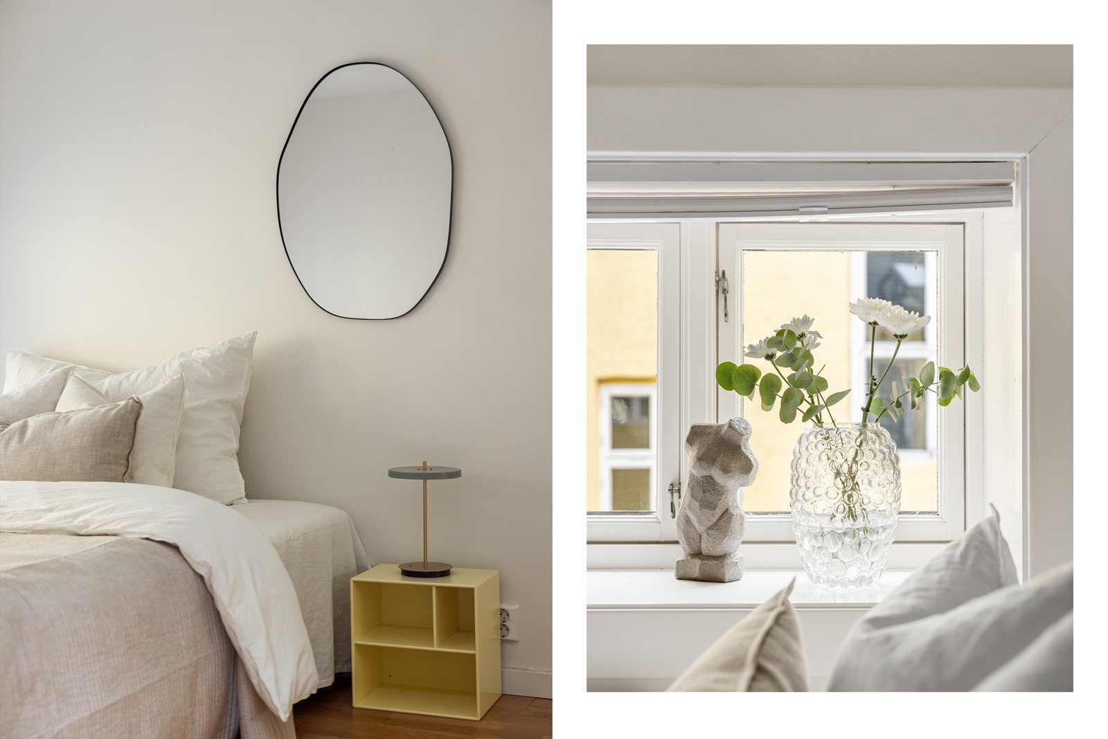 Vinduene er utstyrt med plisségardin Galleribilde