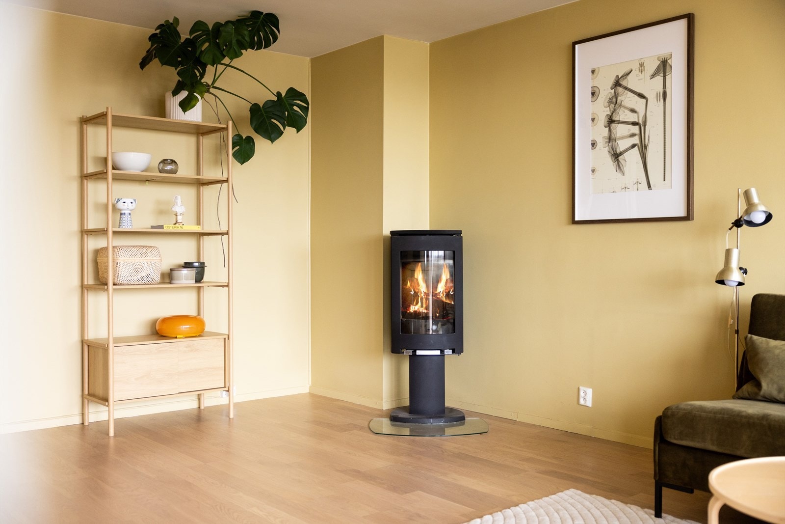 - Herlig peisovn i stuen som varmer godt på kalde høst- og vinterdager - Galleribilde