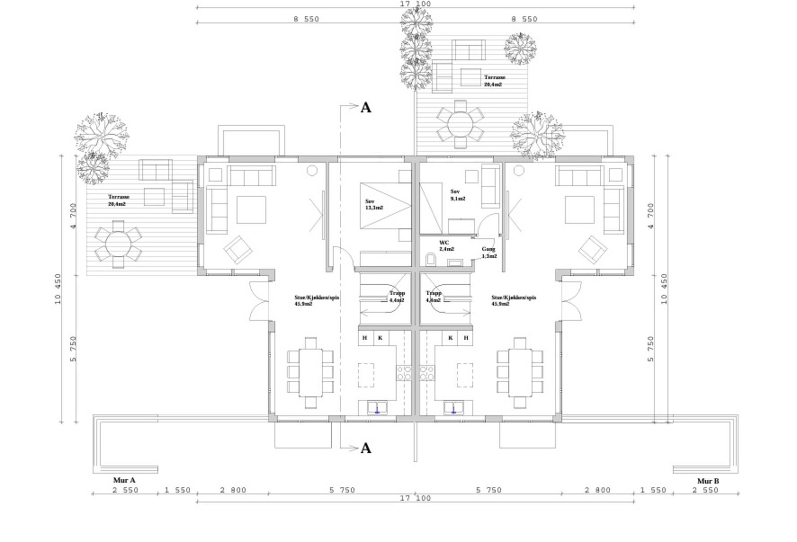 Plantegning første etasje Galleribilde