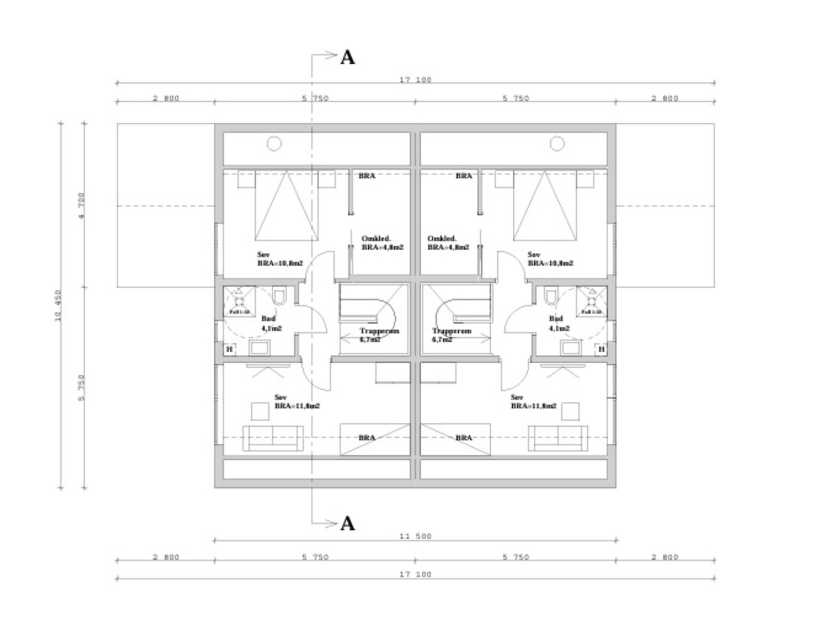 Plantegning loft etasje Galleribilde