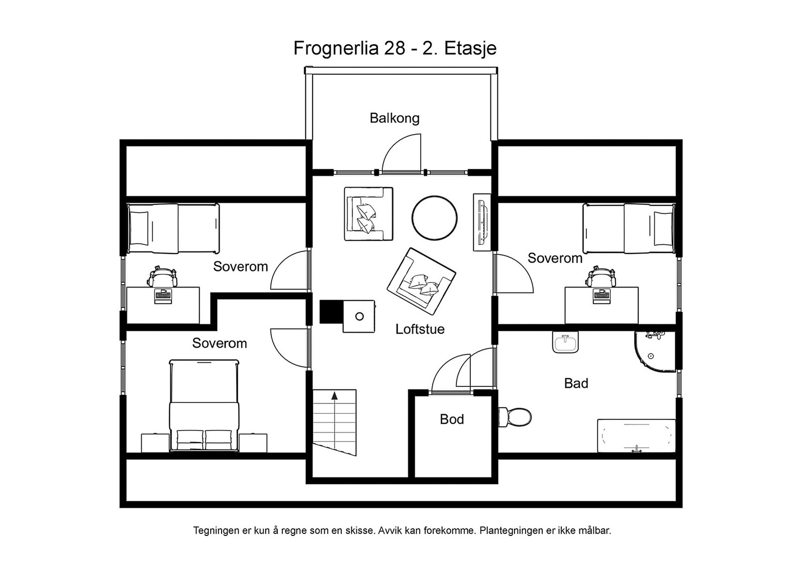 Plantegning av andre etasje Galleribilde