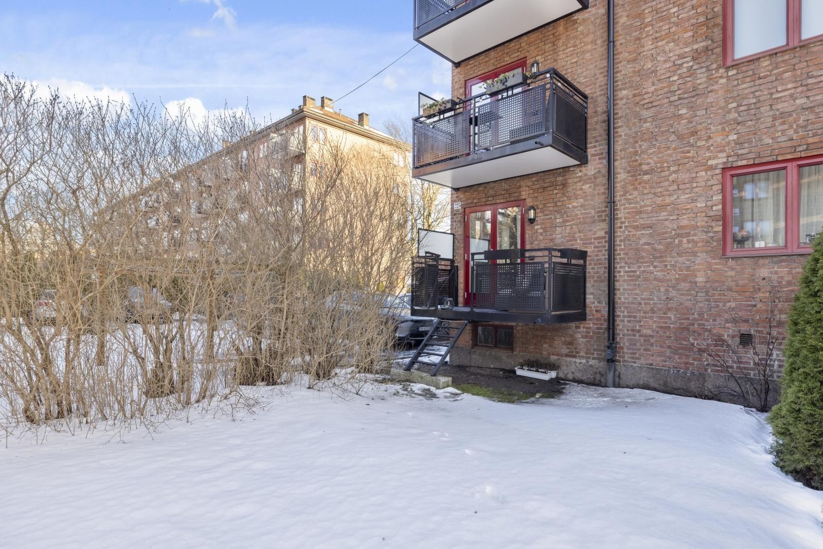 Leiligheten ligger på enden av bygget Galleribilde