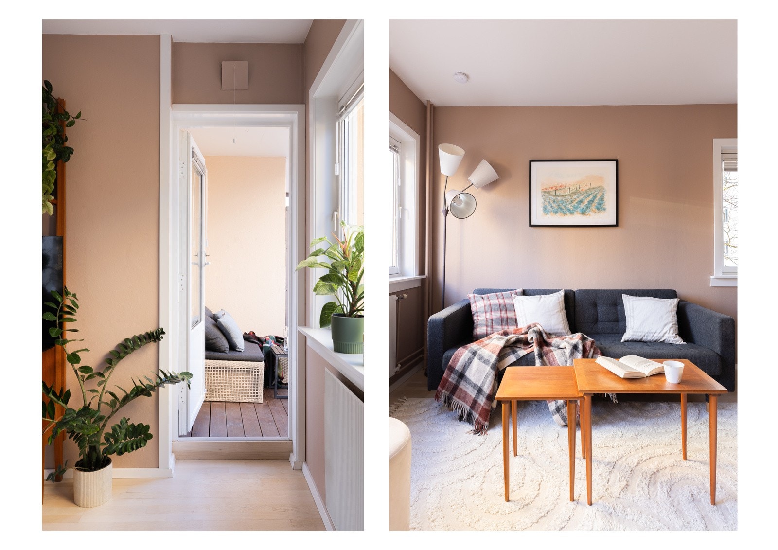 Utgang fra stue til vestvendt balkong. Galleribilde