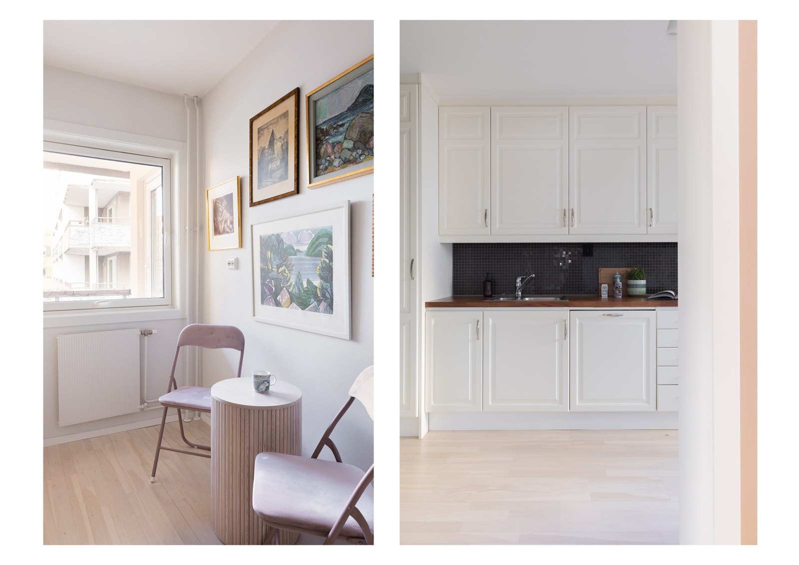 Fra stuen kommer du inn i kjøkkensonen - her kan du fint innrede med et ytterligere spisebord / frokostbord. Galleribilde