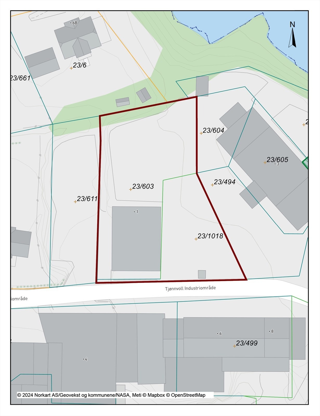 Tomten er 1.921 m² Galleribilde