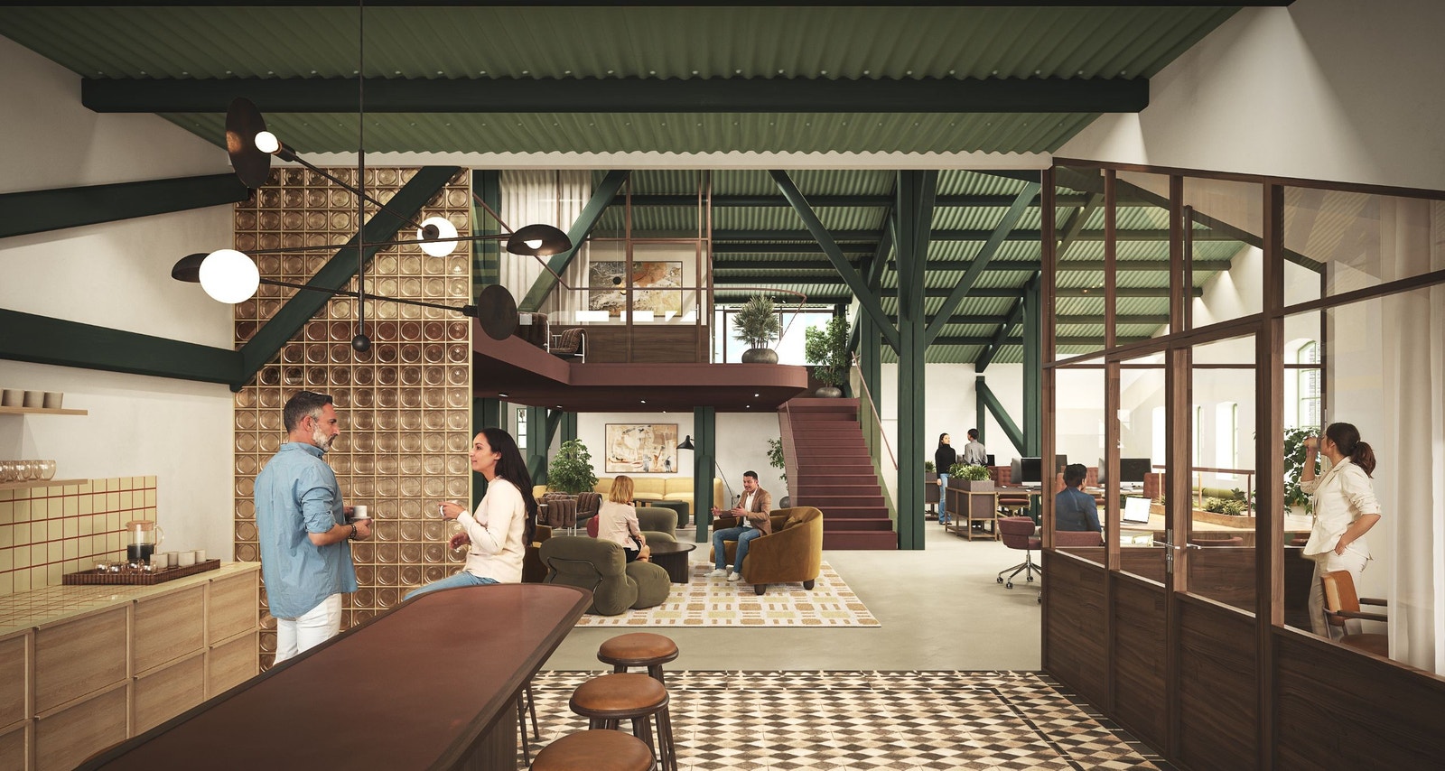 Drammensveien 130. Illustrasjon kontor/sosial sone Galleribilde