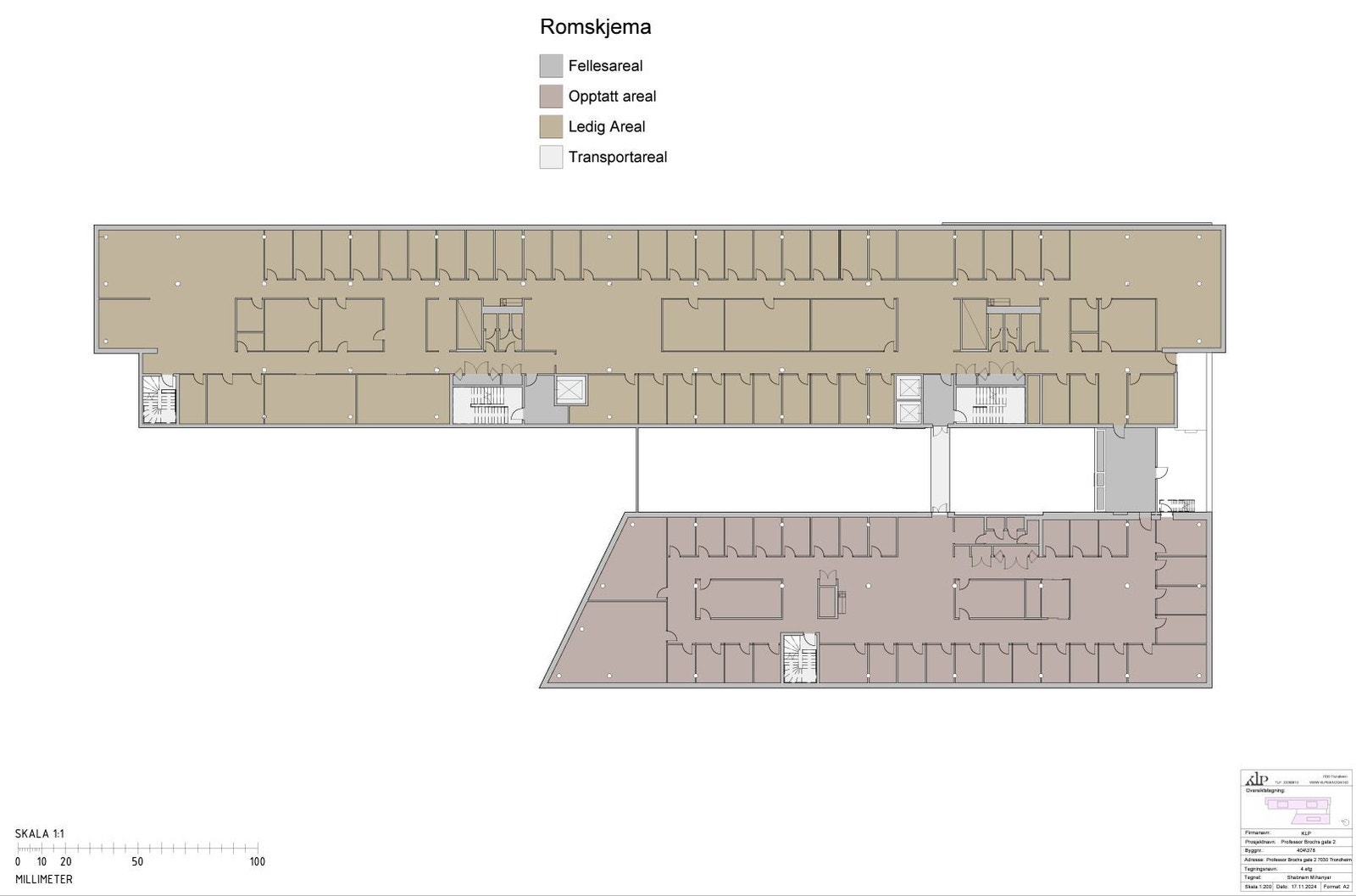 Oversikt som viser dagens løsning i arealet - her kan vi sammen finne den beste møbleringen som matcher din bedrifts behov. Galleribilde